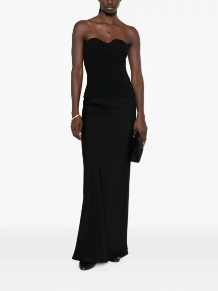 Fusta maxi Fabiana Filippi din satin negru
