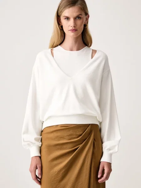 MM by Max Mara sweter z wiskozą MMLOTTONE biały