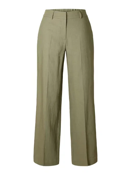 SELECTED Pantaloni cu dungă TANIA-RITA petrol verde