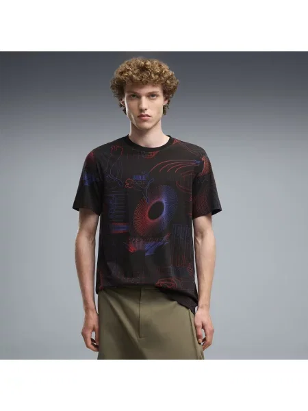 PUMA MÄ™ska koszulka Essentials Printed Graphic OdzieÅ¼ S czarny
