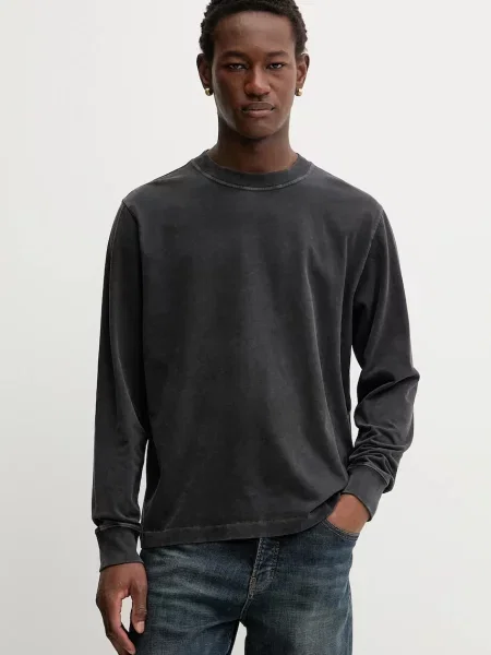 Тениска с дълъг ръкав Abercrombie & Fitch черно