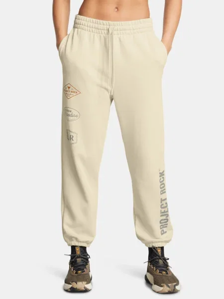 Női sportnadrág Under Armour Project Rock HWT Pnt silt / clay green. Méret: L bézs