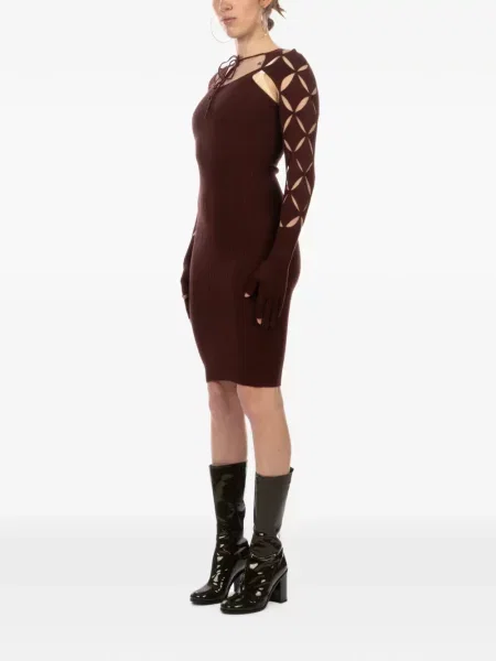 Rochie mini Isa Boulder cu model argyle maro