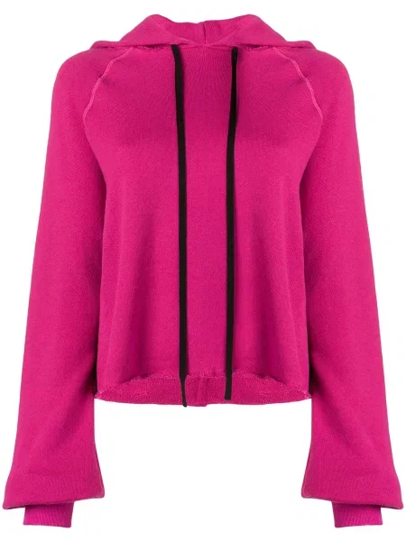 Bluza z kapturem Unravel Project z dziurami różowa