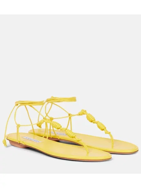 Usnjene tangice Aquazzura rumena