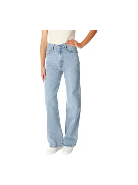 Levi's jeansy RIBCAGE FULL LENGTH high waist niebieskie