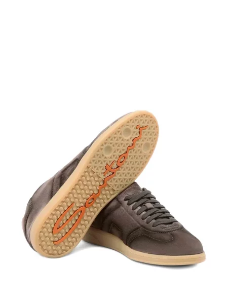 Sneakerși Santoni din piele de căprioară maro