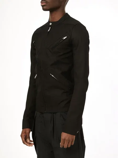 Geacă Rick Owens cu guler de stand-up negru