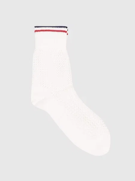 Шкарпетки з ажурним візерунком з контрастними смужками Brunello Cucinelli білі