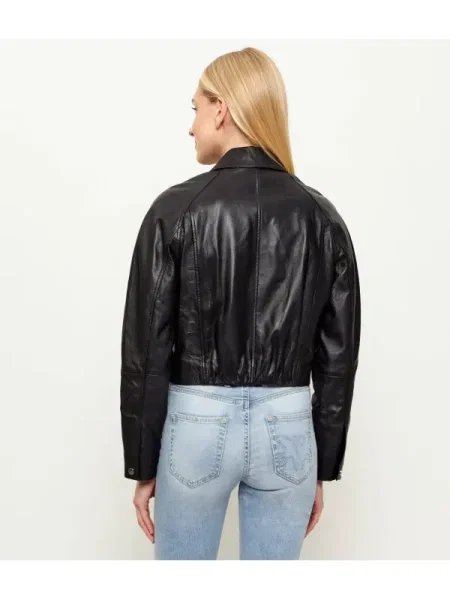 Pinko Geacă de piele CARLENE | Cropped Fit negru