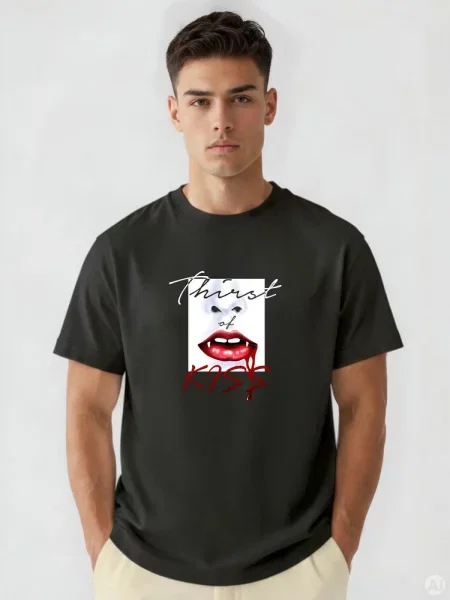 T-shirt z nadrukiem oversize Dstreet czarny
