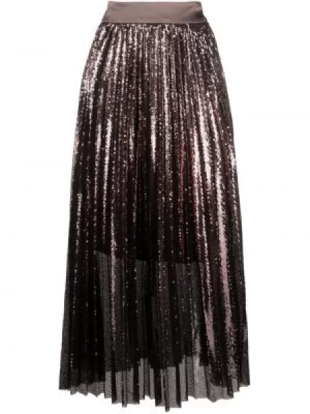 Fusta plisata Peserico plisată până la genunchi maro