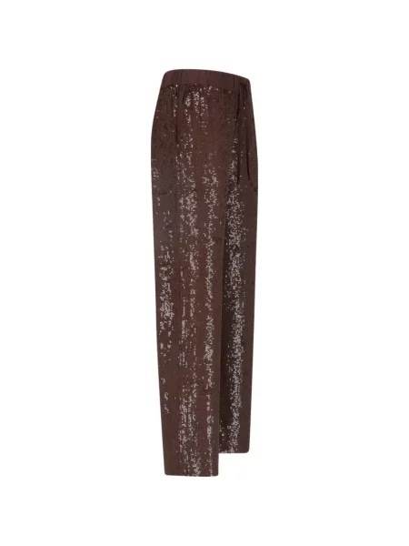 Pantaloni P.a.r.o.s.h. cu paiete cu cordon maro