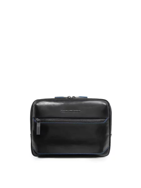 Torba crossbody Piquadro skórzana czarna