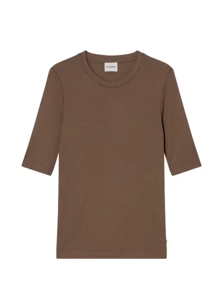 Scurt tricou Closed cu decolteu rotund maro