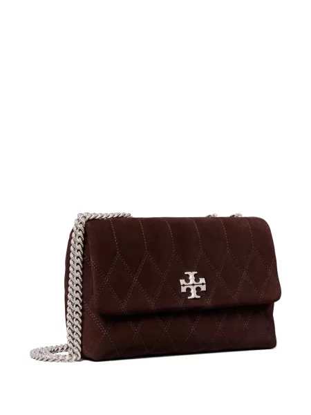 Τσάντα Tory Burch σουέτ καπιτονέ καφέ