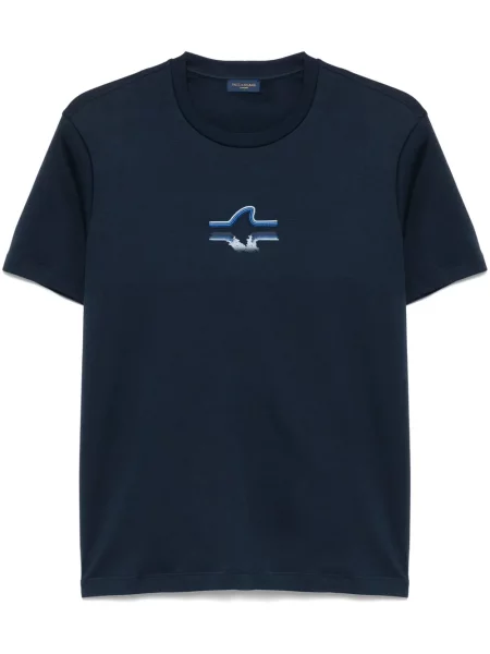 Tricou Paul & Shark cu broderie albastru