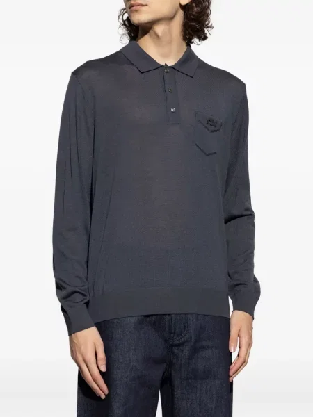 Polo Lacoste cu broderie albastru