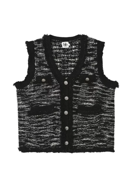 Vestă B+ab cu franjuri negru