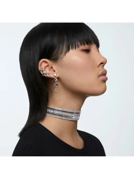 Lniane kolczyki Swarovski białe