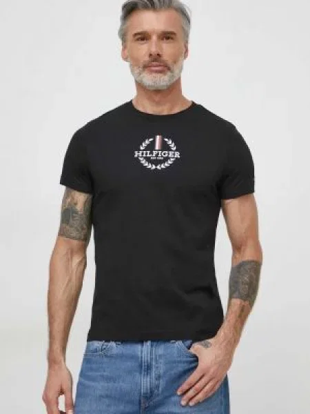 TOMMY HILFIGER Póló tengerészkék / piros / fekete / fehér