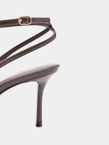 Туфлі-човники MANGO темно-коричневий поліуретан коричневі