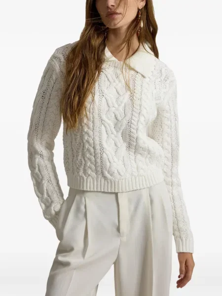Prugasta lanena šilterica Polo Ralph Lauren bijela