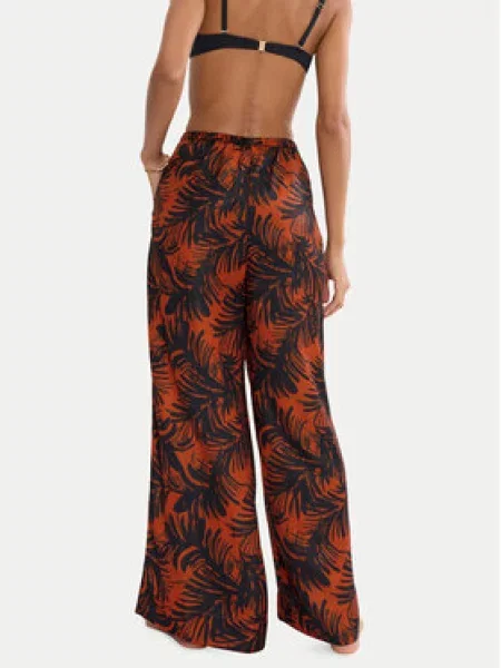 Triumph Medžiaginės kelnės Summer Wide Leg ruda