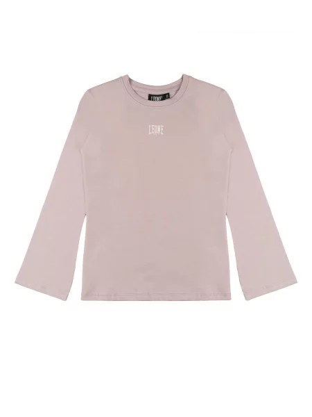 Koszulka dziewczęca Leone Apparel Lavender z długim rękawem z małym logo fioletowa