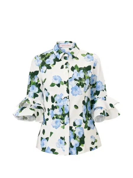 Cămașă Carolina Herrera cu model floral cu imagine alb