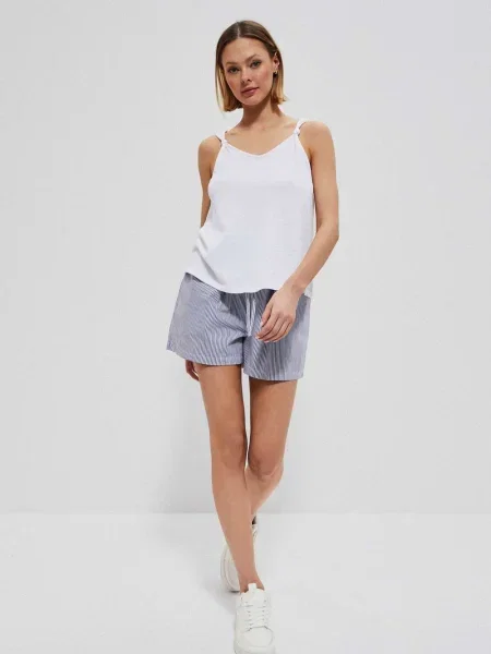 Pantaloni scurți Moodo cu dungi alb