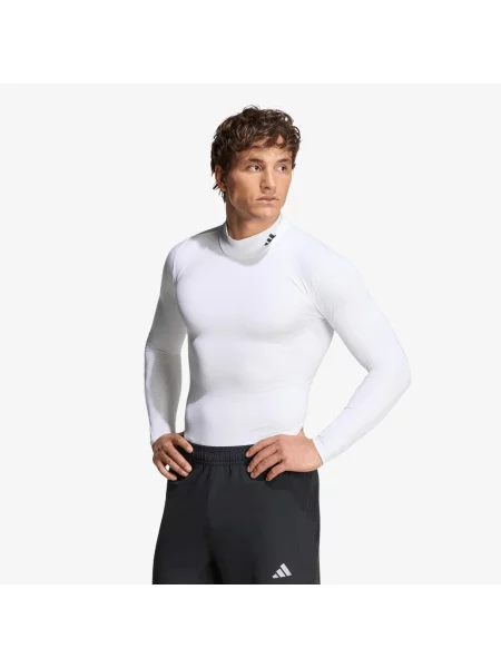 Tricou adidas Training Mockneck Long Sleeve T-Shirt White M alb