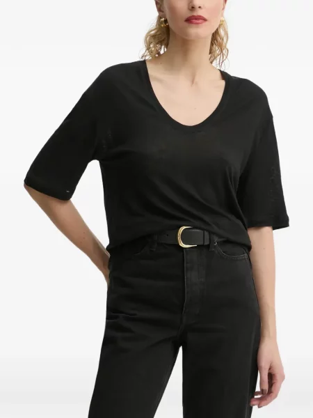 Scurt tricou By Malene Birger cu decolteu în V negru