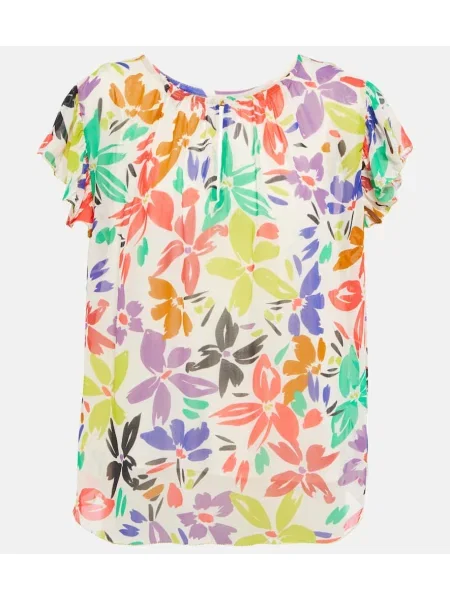 Top Velvet de catifea cu model floral