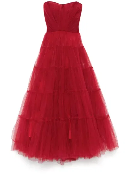Rochie maxi Ana Radu din tul de costum roșu