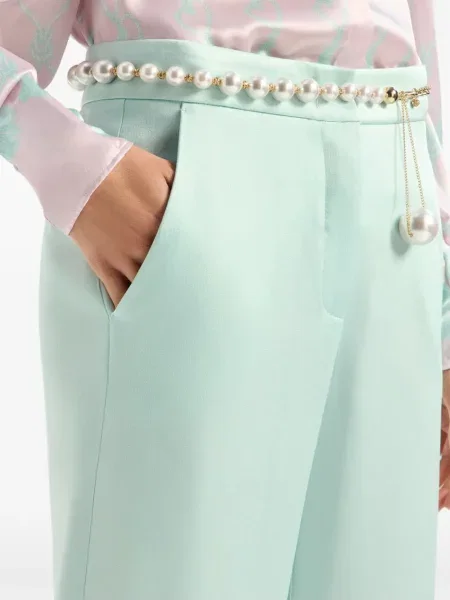 Pantaloni Genny din satin verde