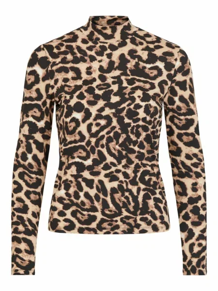 VILA Tricou Leola bej negru