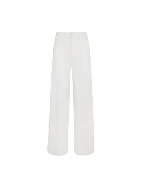 Jeansy Kiton z wysoką talią białe