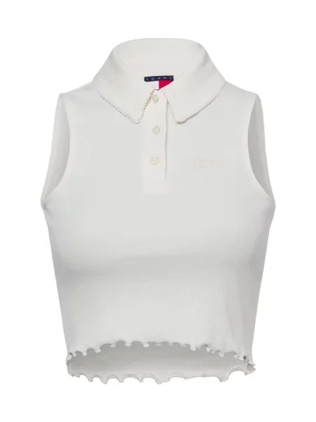 Krótki top Tommy Jeans biały
