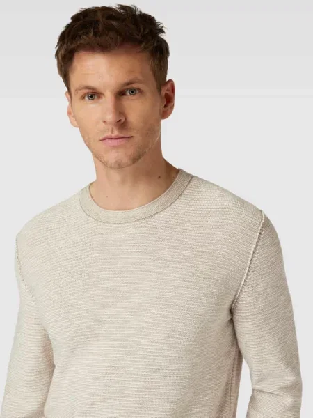 Sweter z dzianiny z efektem melanżu Marc O'polo biały