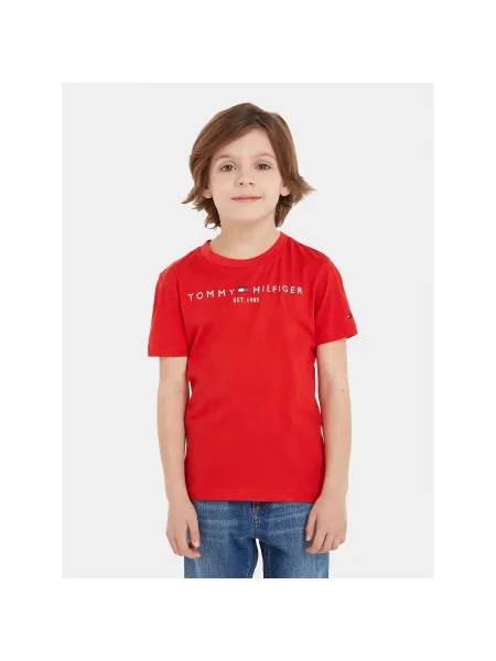 Tommy Hilfiger Marškinėliai Essential S Raudona Regular Fit balta