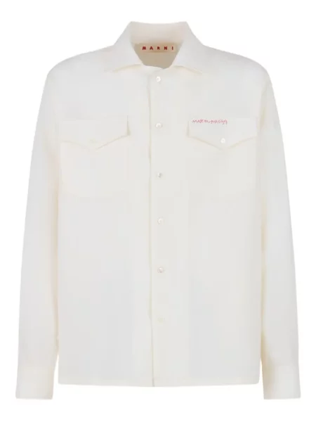Košile Marni s našívanými kapsami bílá