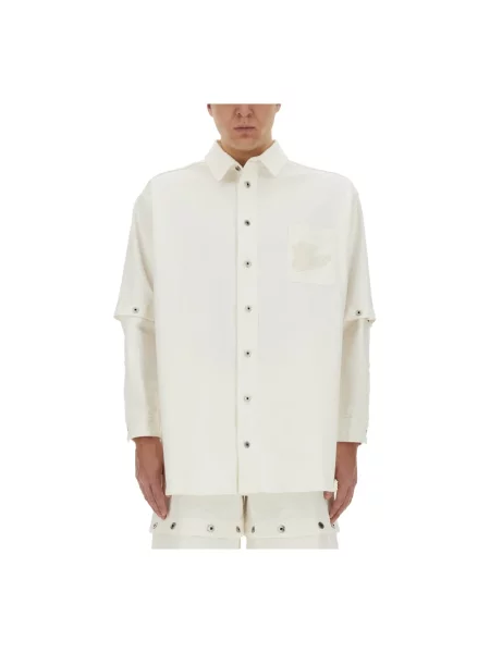 Koszula dżinsowa Off-white z naszywkami biała