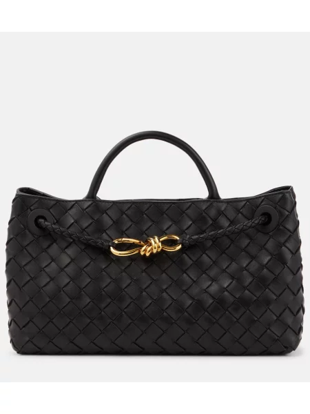 Geanta de piele Bottega Veneta Handle din piele negru