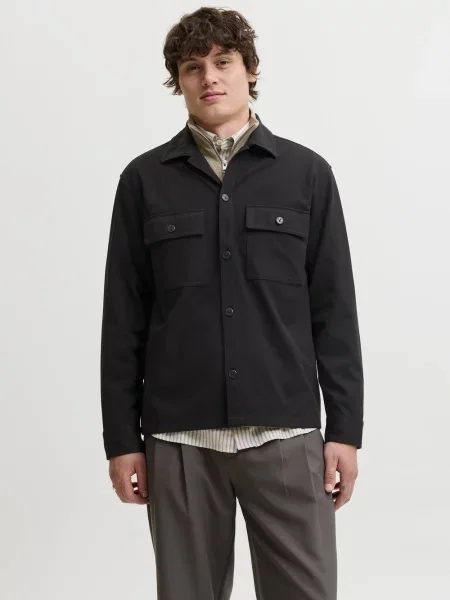 Jack & Jones koszula typu overshirt Mężczyźni Sztuczne włókno S czarny