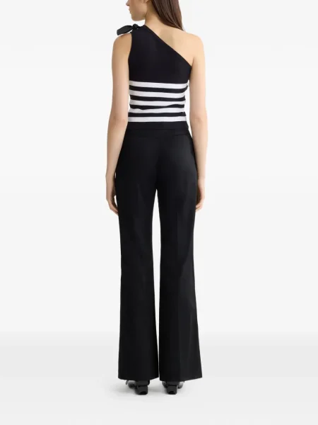 Bluzka Patou z kokardką w paski na jednym ramieniu niebieska