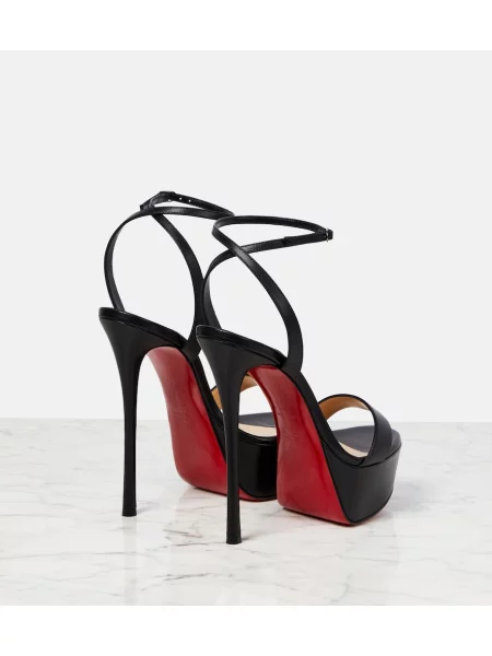 Usnjene sandali Christian Louboutin s platformo črna