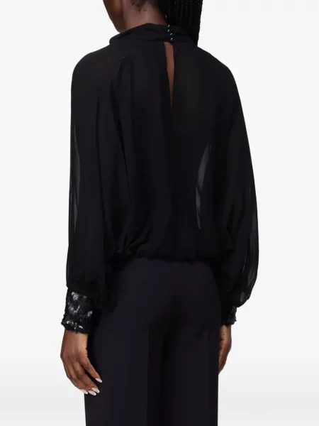 Top Hanita cu paiete negru