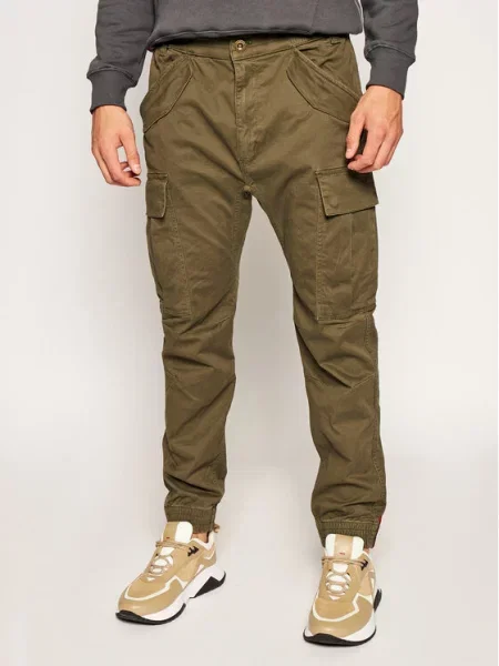 ALPHA INDUSTRIES Kargo hlače Airman kaki zelena