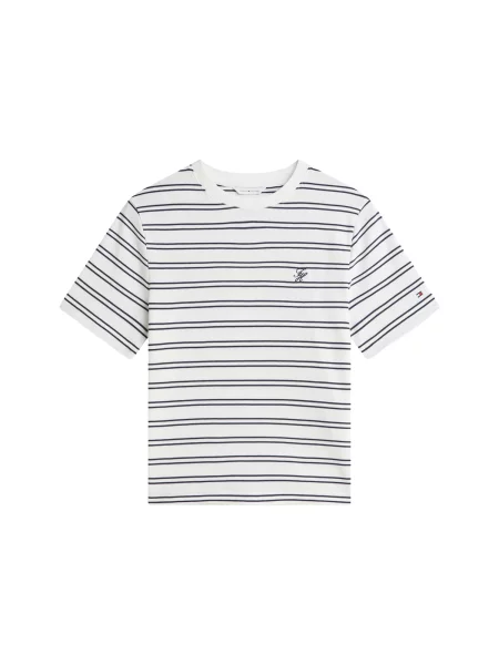 TOMMY HILFIGER Tričko nebielená / tmavomodrá